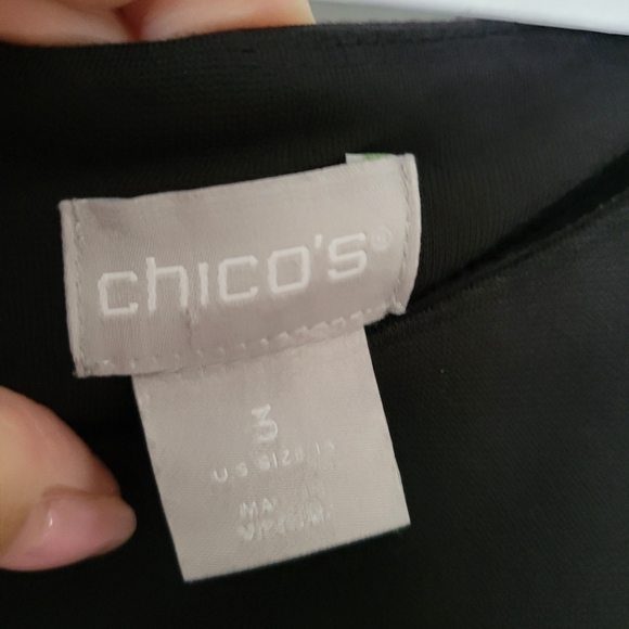 Chicos black shift dress with mesh sleeves size 3 - Picture 3 of 4